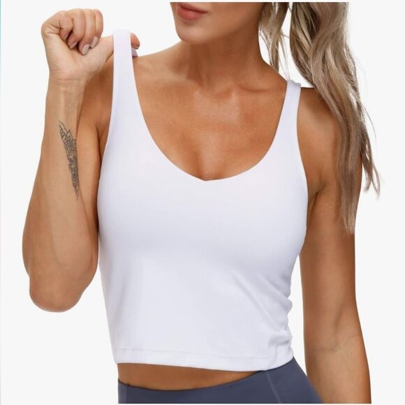 The Gym People TGP76 Longline Sports Bra White XS NWT IN PACKAGE - Picture 3 of 14